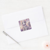 Wisteria en kant prinses kat vierkante sticker (Envelop)