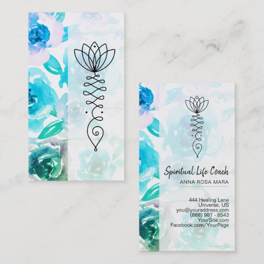 ** Wisteria en Rozen Bloemen Pad van Nirvana Visitekaartje (Voorkant / Achterkant)