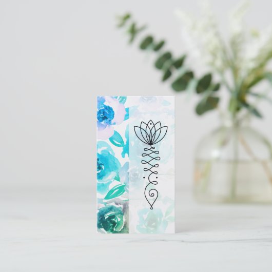 ** Wisteria en Rozen Bloemen Pad van Nirvana Visitekaartje (Staand voorkant)