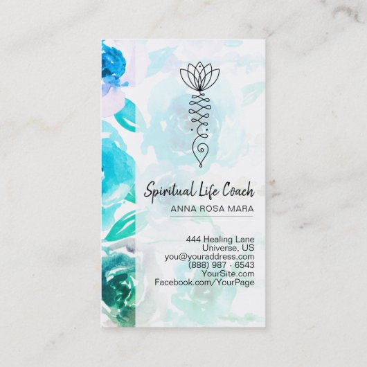 ** Wisteria en Rozen Bloemen Pad van Nirvana Visitekaartje (Achterkant)