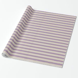 Wisteria en Tan Striped Wrapping Paper Cadeaupapier