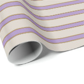Wisteria en Tan Striped Wrapping Paper Cadeaupapier (Rol Hoek)
