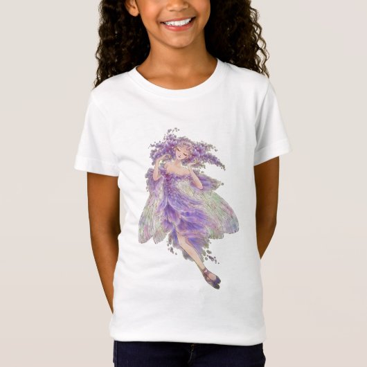 Wisteria Fairy Girls Baby Doll T-shirt (Voorkant)