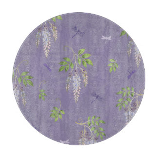 Wisteria, ferns, & Dragonflies Snijplank