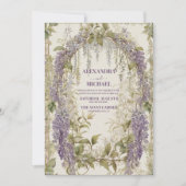  Wisteria Floral Art Nouveau bruiloft Kaart (Voorkant)