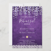 Wisteria Floral Lace REHEARSAL DINNER INVITE Kaart (Voorkant)