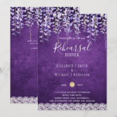 Wisteria Floral Lace REHEARSAL DINNER INVITE Kaart (Voorkant / Achterkant)