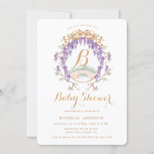  Wisteria Floral Regency Baby shower Kaart