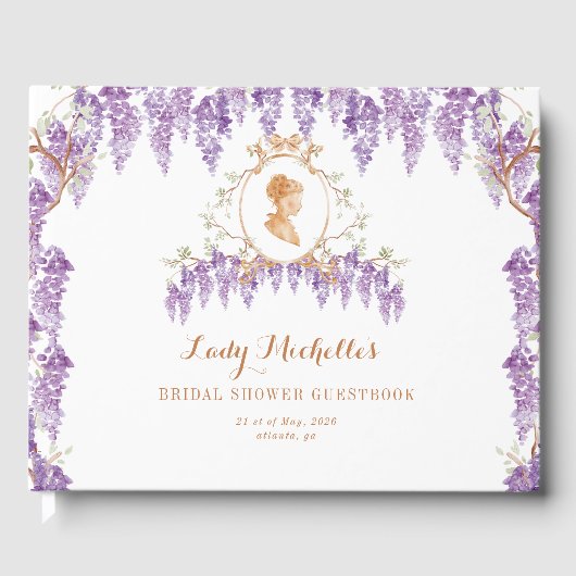  Wisteria Floral Regency Vrijgezellenfeest Gastenboek (Voorkant)