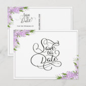 Wisteria Floral slaat de datum op Briefkaart (Voorkant / Achterkant)