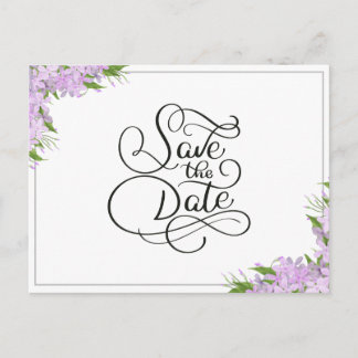 Wisteria Floral slaat de datum op Briefkaart