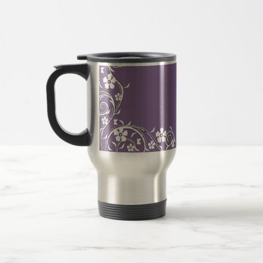 Wisteria Floral Swirls Travel Mug Reisbeker (Links)