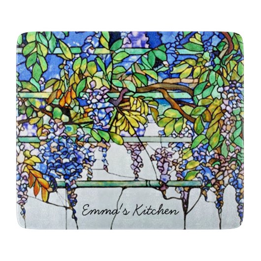 Wisteria  Floral Tiffany Glas in lood Snijplank (Voorkant)