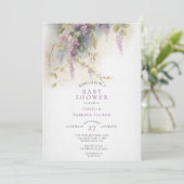 Wisteria Floral Waterverf Couple's Baby shower Kaart (Staand voorkant)