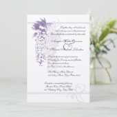 Wisteria Floral Wedding Kaart (Staand voorkant)