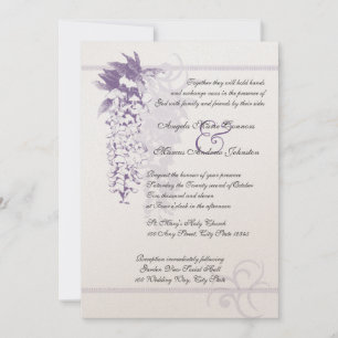 Wisteria Floral Wedding Kaart