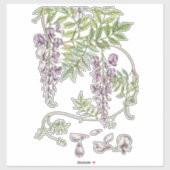 Wisteria Florals Crafting en Decoupage Sticker (Vel)