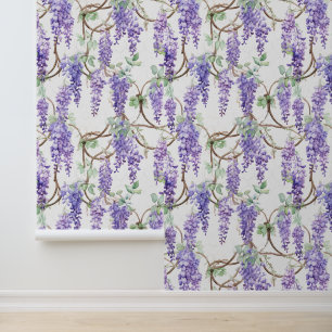  Wisteria Flower Branch Paarse Groene Bloemen Behang