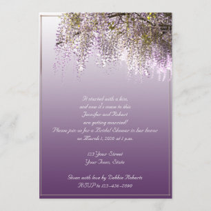 Wisteria Flower Lavender Bridal Shower Invitation Kaart