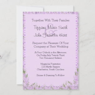 Wisteria Flowers Wedding Invitation Kaart