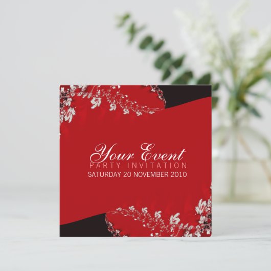 Wisteria Fractal Invitations Kaart (Staand voorkant)