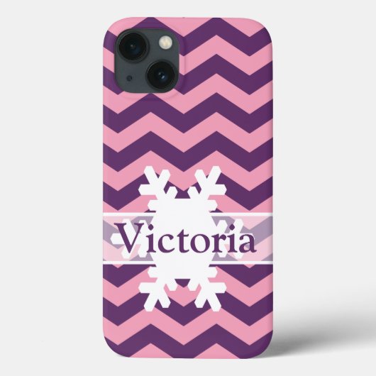 Wisteria Frosted Orchid Chevrons met Snowflake Case-Mate iPhone Case (Achterkant)