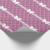 Wisteria Frosted Orchid Damask met Butterfly Cadeaupapier (Hoek)