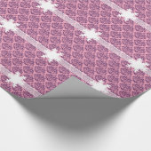 Wisteria Frosted Orchid Damask met Snowflake Cadeaupapier (Hoek)