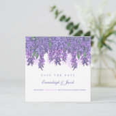 Wisteria Garden Romantic Paars Save the Date (Staand voorkant)