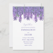 Wisteria Garden Romantic Paars Wedding Kaart (Voorkant)