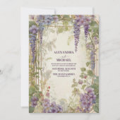 Wisteria Garden Romantic Paars Wedding Kaart (Voorkant)