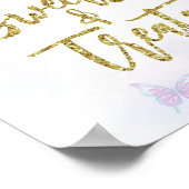 Wisteria Glitter Vlinder Verjaardag snoepjes Poster (Hoek)