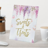 Wisteria Glitter Vlinder Verjaardag snoepjes Reclamebord Met Voetstuk (Insitu)