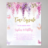 Wisteria Glitter Vlinder Verjaardag Tijd Capsule Poster (Voorkant)