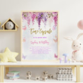 Wisteria Glitter Vlinder Verjaardag Tijd Capsule Poster