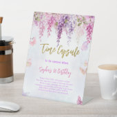 Wisteria Glitter Vlinder Verjaardag Tijd Capsule Reclamebord Met Voetstuk (Insitu)