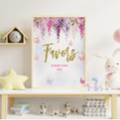 Wisteria Glitter Vlinder Verjaardagsgunsten Poster