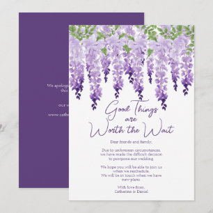 Wisteria Good Dingen Worth the Wait Wedding Feestdagenkaart