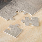 Wisteria groeit tegen een wit-ommuurd huisje legpuzzel (Zijkant)