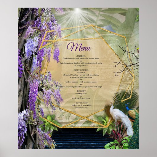 Wisteria & Grote vogels Duizelschapsthema Poster (Voorkant)