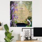 Wisteria & Grote vogels Duizelschapsthema Poster (Thuiskantoor)