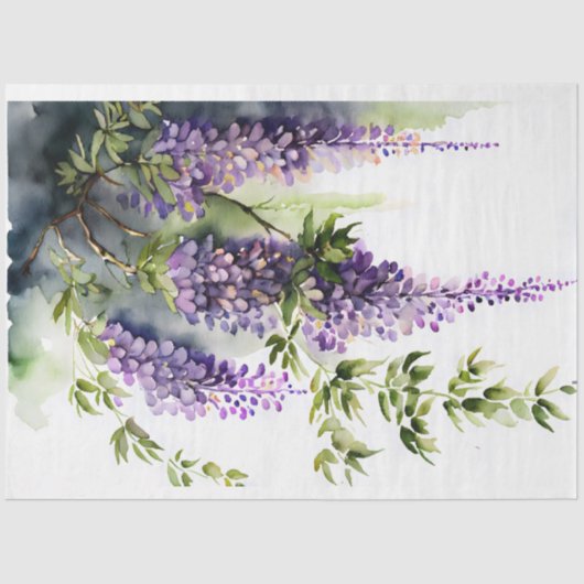 Wisteria in de schaduw decoupage tissuepapier (Voorkant)