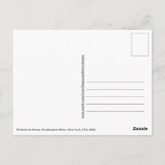 Wisteria in het Briefkaart Bloom New York (Achterkant)