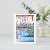 Wisteria in Kameido Shrine Hiroshige Fine Art Briefkaart (Staand voorkant)