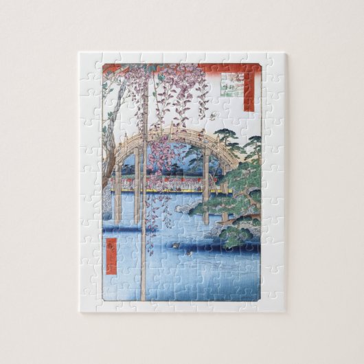 Wisteria in Kameido Shrine Hiroshige Fine Art Legpuzzel (Verticaal)