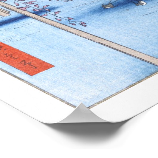 Wisteria in Kameido Shrine Hiroshige Fine Art Poster (Hoek)