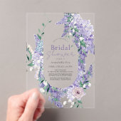 Wisteria krans Paarse Waterverf Vrijgezellenfeest Acryl Uitnodigingen (Insitu (Draagbaar))