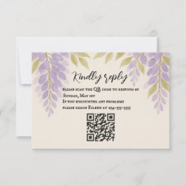 Wisteria Lane QR Code RSVP Card Kaartje
