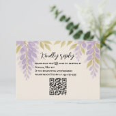 Wisteria Lane QR Code RSVP-kaart RSVP Kaartje (Staand voorkant)
