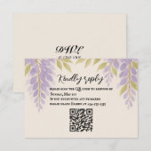 Wisteria Lane QR Code RSVP-kaart RSVP Kaartje (Voorkant / Achterkant)